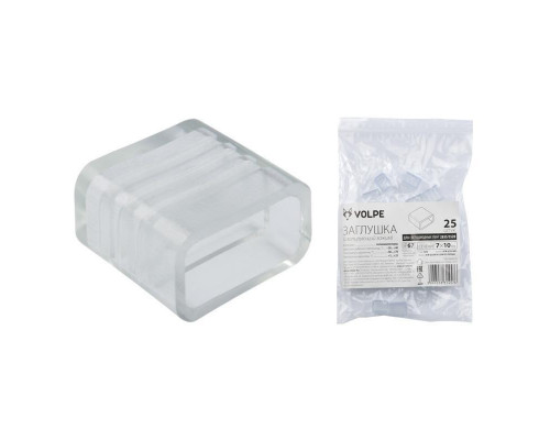 Заглушка для светодиодной ленты 3528-2835 (10973) Volpe UCW-Q220 K10 Clear 025 Polybag (UCW-Q220 K10 CLEAR 025 POLYBAG)