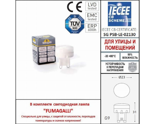 Фасадный светильник Fumagalli MAMETE SQUARE  1A3.000.000.LXZ1L