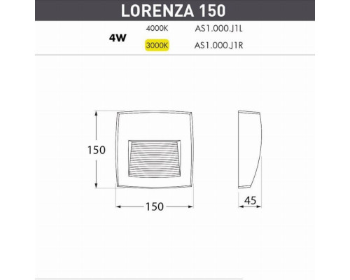 Уличный настенный светодиодный светильник Fumagalli Lorenza AS1.000.000.AXJ1L