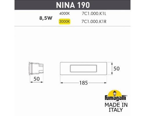 Уличный светодиодный светильник Fumagalli Nina 7C1.000.000.AYK1L