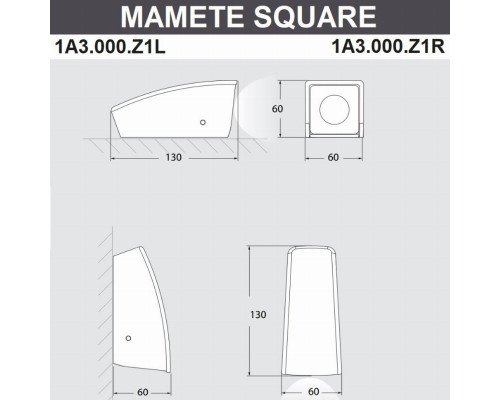 Фасадный светильник Fumagalli MAMETE SQUARE  1A3.000.000.WXZ1L