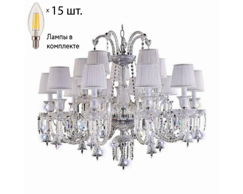 Подвесная люстра Crystal Lux с лампочками Princess SP10+5+Lamps E14 Свеча