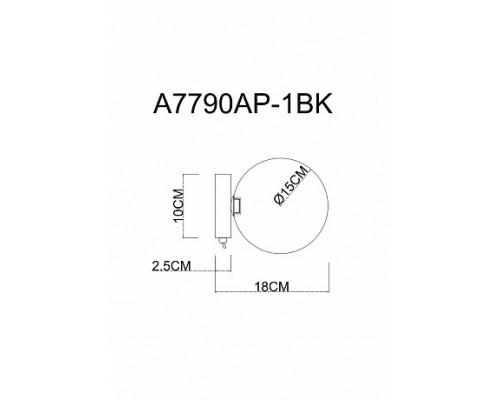 Бра Vincent Arte Lamp A7790AP-1BK