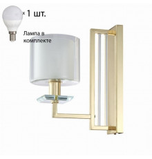 Бра Crystal Lux с лампочкой NICOLAS AP1 GOLD/WHITE+Lamps E14 P45