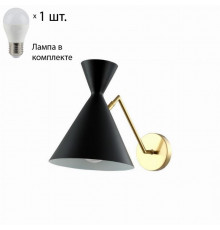 Бра Joven Crystal Lux с лампочкой JOVEN AP1 GOLD/BLACK+Lamps E27 P45