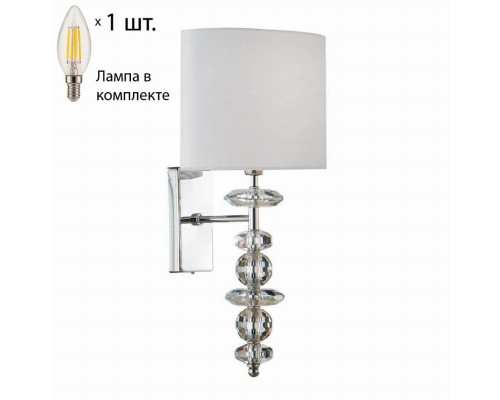 Бра Crystal Lux с лампочкой ARMANDO AP1.2 CHROME+Lamps E14 Свеча