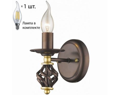 Бра с лампочкой Velante 536-721-01+Lamps E14 Свеча