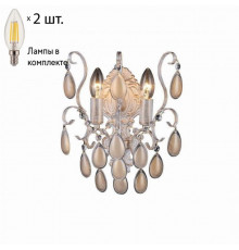 Бра Crystal Lux с лампочками Sevilia AP2 Gold+Lamps E14 Свеча