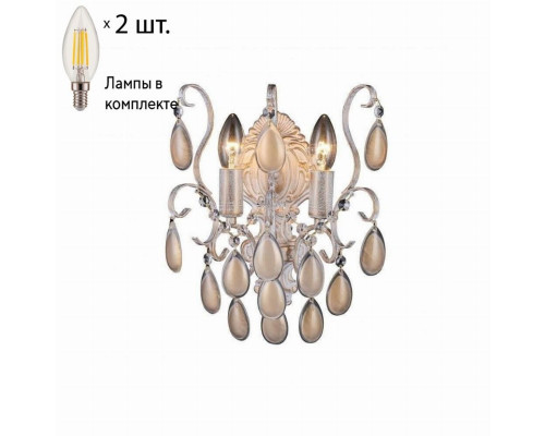 Бра Crystal Lux с лампочками Sevilia AP2 Gold+Lamps E14 Свеча