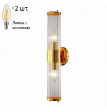 Бра Crystal Lux с лампочками SANCHO AP2 GOLD+Lamps E14 Свеча