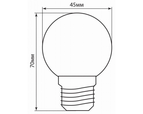 Светодиодная лампа E27 1W (красный) G45 Feron LB-37 (25116)