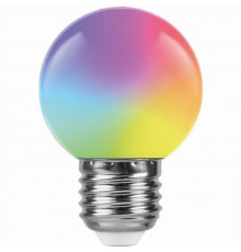 Светодиодная лампа для гирлянд белт-лайт CL25, CL50, E27 1W RGB Feron LB-37 38126