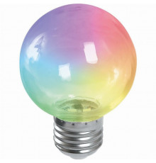 Светодиодная лампа E27, 3W, RGB, G60 для гирлянд белт-лайт CL25, CL50, Feron LB-371 (38133)