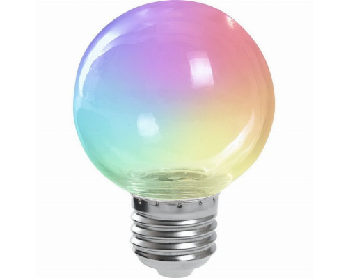 Светодиодная лампа E27, 3W, RGB, G60 для гирлянд белт-лайт CL25, CL50, Feron LB-371 (38130)