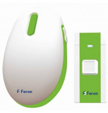 Звонок дверной беспроводной Feron E-375 Электрический 36 мелодии белый зеленый с питанием от батареек 23688