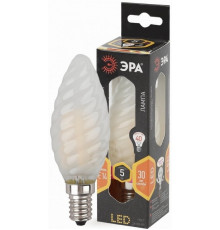 Филаментная светодиодная лампа E14 5W 2700К (теплый) Эра LED BTW-5W-827-E14 frost (Б0027937)