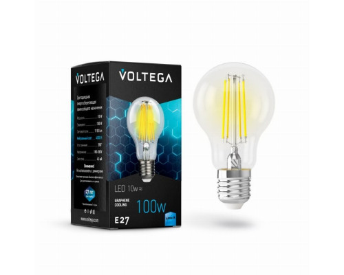 Филаментная светодиодная лампа E27 10W 4000К (белый) Crystal Voltega 7101