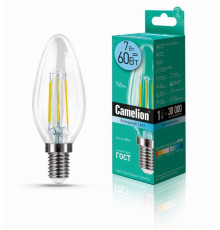 Светодиодная лампа E14 7W 4500К (холодный свет) Camelion LED7-C35-FL/845/E14 (13453)