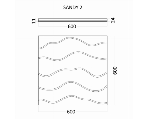 Гипсовая панель со встроенным светодиодным светильником Artpole Design Sandy 2 D-0003-3WH