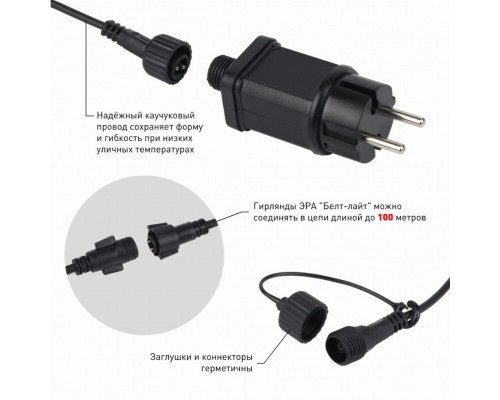 Уличная светодиодная гирлянда ЭРА Белт Лайт 220V динамический RGB ERABL-MK3 Б0047957