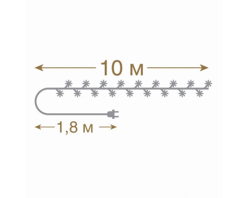 10м. Электрогирлянда ''Снежинки'' 80LED (холодный) IP20 Vegas 55082