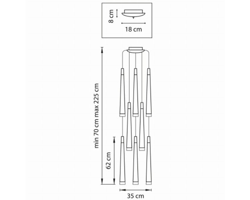 Каскадная люстра Lightstar Meta Duovo 807086