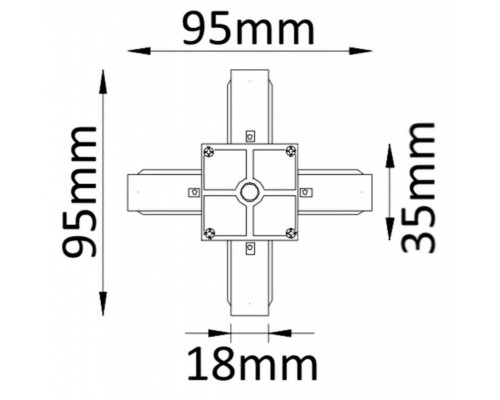 Соединитель X-образный для однофазного шинопровода CLT 0.211 Crystal Lux CLT 0.211 04 WH