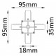 Соединитель X-образный для однофазного шинопровода CLT 0.211 Crystal Lux CLT 0.211 04 WH