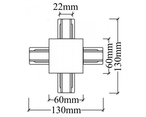 Соединитель X-образный для однофазного шинопровода CLT 0.2211 Crystal Lux CLT 0.2211 04 BL