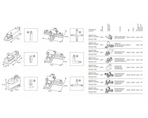 Заглушка торцевая для шинопровода (10570) Volpe UFB-Q121 C21 WHITE