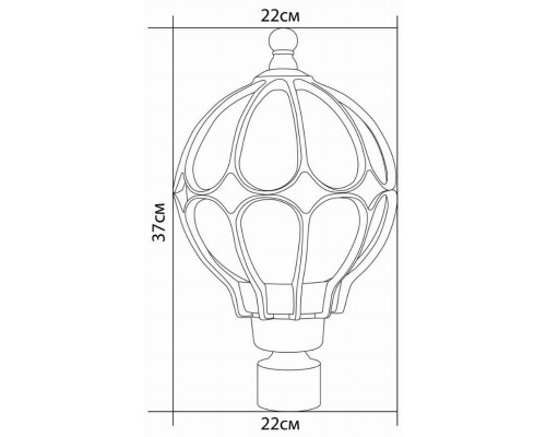 Светильник садово-парковый Feron PL3803  круглый на столб 60W 230V E27, черное золото 11360