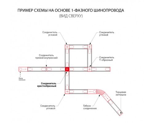 Коннектор X-образный для однофазного шинопровода Elektrostandard TRC-1-1-X-WH / Коннектор X-образный для однофазного шинопровода (белый) (a039585)