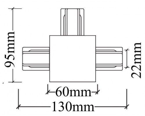 Соединитель Т-образный для однофазного шинопровода CLT 0.2211 Crystal Lux CLT 0.2211 02 BL