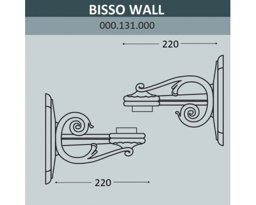 Консоль для паркового фонаря Fumagalli BISSO WALL  000.131.000.B0