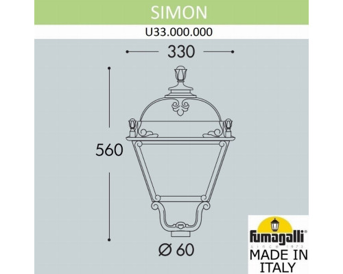 Фонарь на столб Fumagalli Simon U33.000.000.AXH27