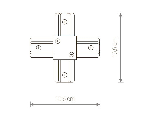 Соединитель X-образный для однофазного шинопровода Nowodvorski Profile 9190