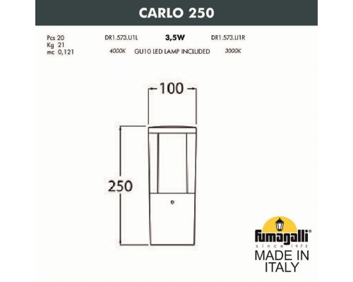 DR1.573.000.LXU1L Ландшафтный светильник FUMAGALLI CARLO 250