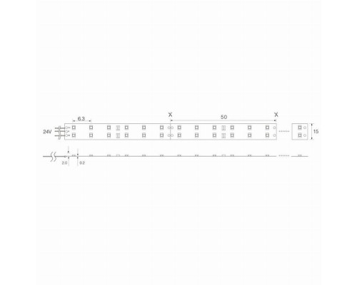 5м. Cветодиодная лента теплого цвета 3000К 2835 19,2W 12V 240LED/m IP65 Feron LS615 27734