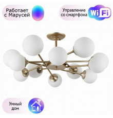 Люстра на штанге Arte lamp Marco с поддержкой Маруся A2703PL-12SG-М