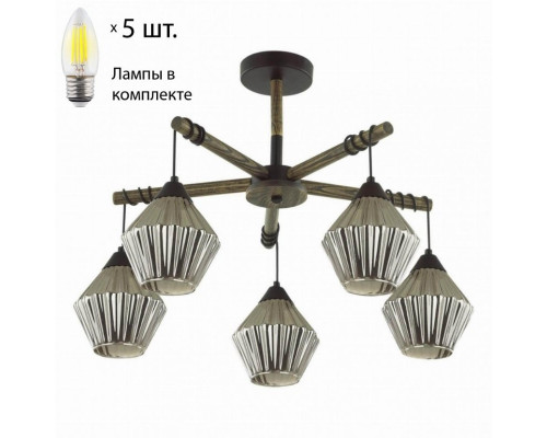 Люстра на штанге Lumion Justine с лампочками 4564/5C+Lamps E27 Свеча