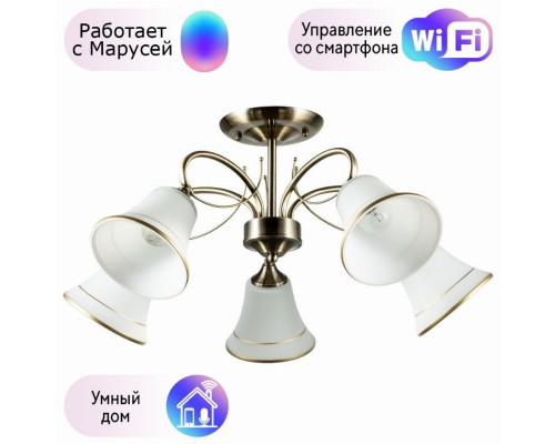 Люстра на штанге Arte lamp Blossom с поддержкой Маруся A2709PL-5AB-М