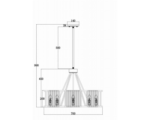 Люстра на штанге Maytoni Solar MOD087PL-08G