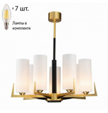 Люстра на штанге с лампочками Favourite Maximo 2623-7P+Lamps E14 Свеча