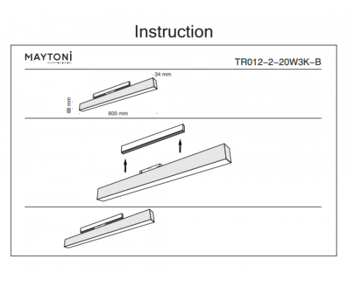 Трековый светильник 20W 3000К для магнитного шинопровода Maytoni Track lamps TR012-2-20W3K-B