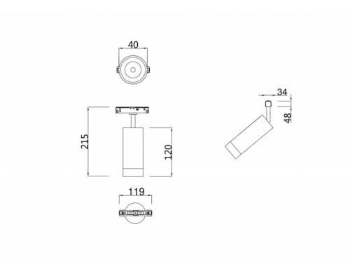 Трековый светильник 7W 3000К для магнитного шинопровода Maytoni Focus TR019-2-7W3K-W