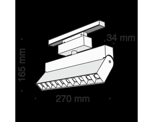 Трековый светильник 20W 4000К для магнитного шинопровода Track lamps Maytoni TR015-2-20W4K-B