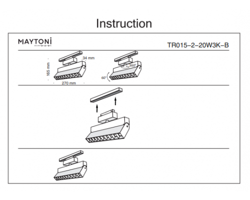 Трековый светильник 20W 3000К для магнитного шинопровода Maytoni Track lamps TR015-2-20W3K-B