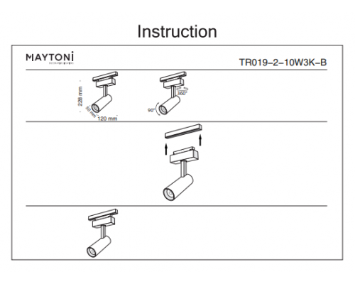 Трековый светильник 13W 3000К для магнитного шинопровода Maytoni Track lamps TR019-2-10W3K-B