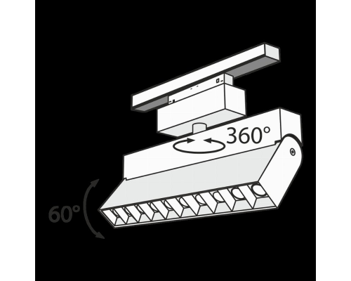 Трековый светильник 20W 4000К для магнитного шинопровода Track lamps Maytoni TR015-2-20W4K-B