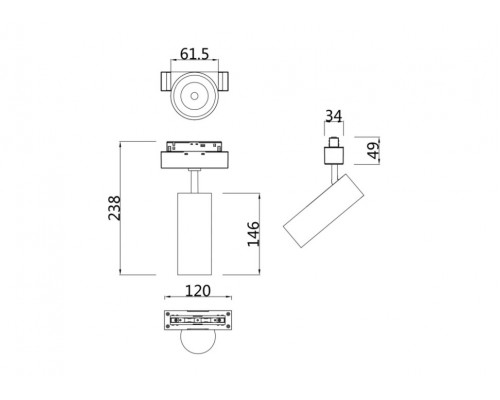 Трековый светильник 18W 3000К для магнитного шинопровода Maytoni Focus LED TR019-2-15W3K-MG